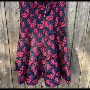 Long Tall Sally Red & Blue Floral Dress Sz 18